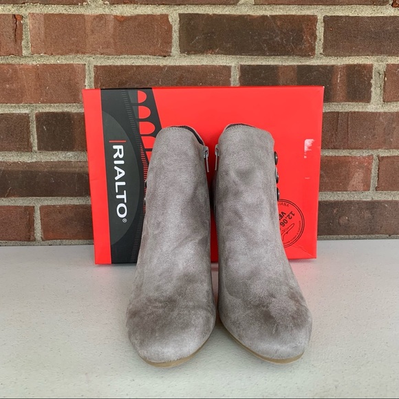 Rialto Women’s Cairo Fabric Closed Toe Ankle Boots, Light Grey US 9.5 M NEW - Picture 3 of 10